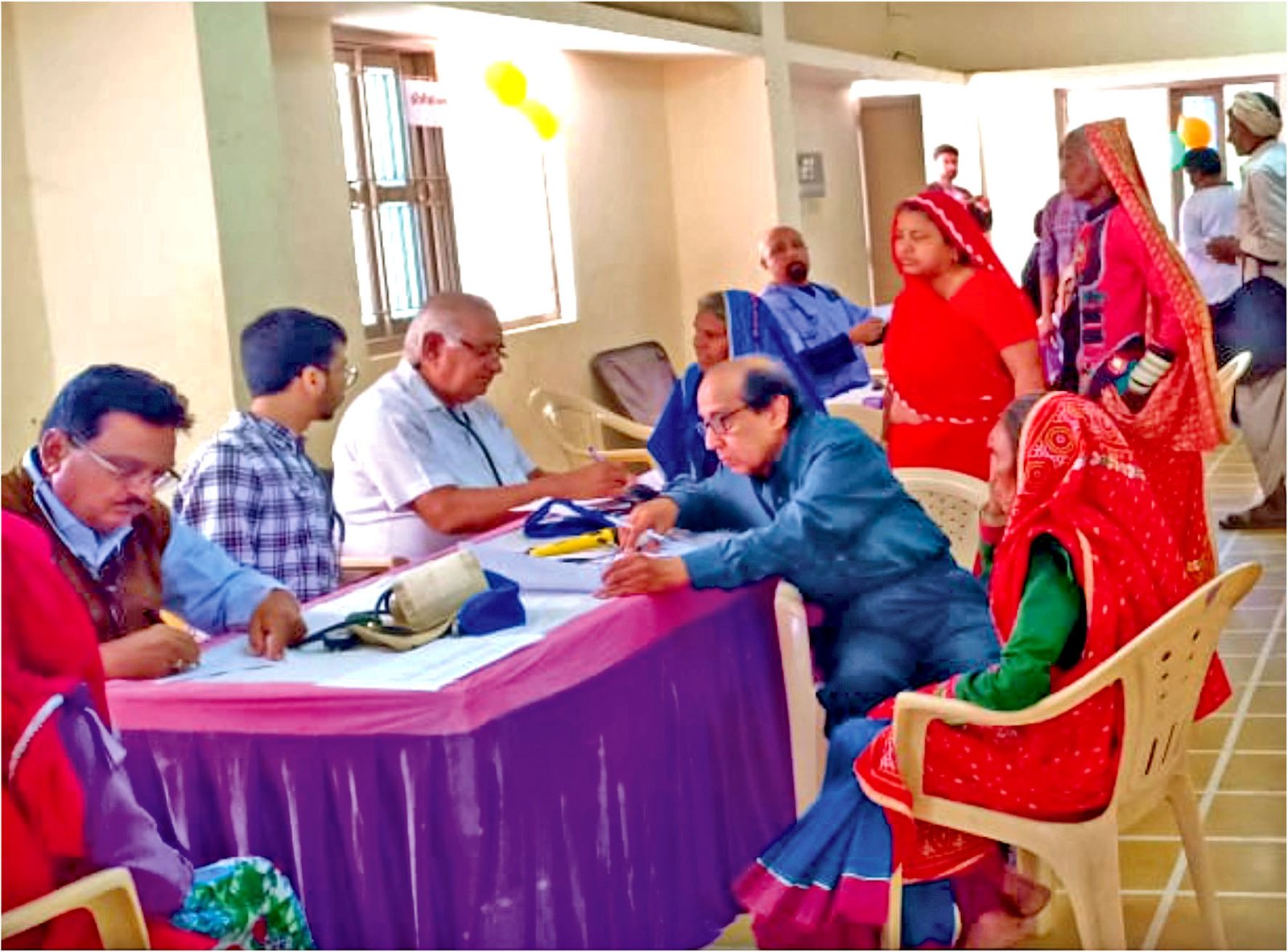 Maternal health wing and screening drive for women at Virampur camp.